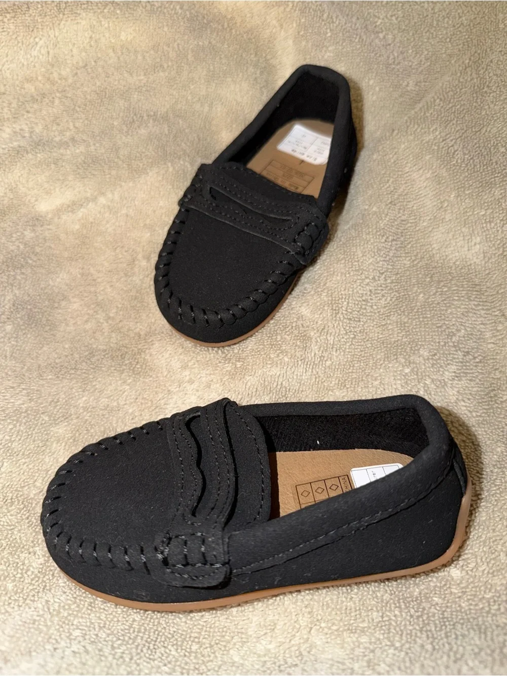 Kids Black Slip-On Moccasin Loafers for Everyday Wear